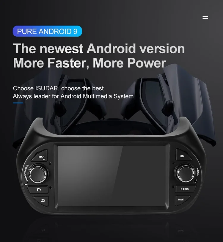 Perfect Isudar 1 Din Auto Radio Android 9 For FIAT/Fiorino/Qubo/Citroen/Nemo/Peugeot/Bipper Car Multimedia Audio Player GPS USB DVR DSP 1