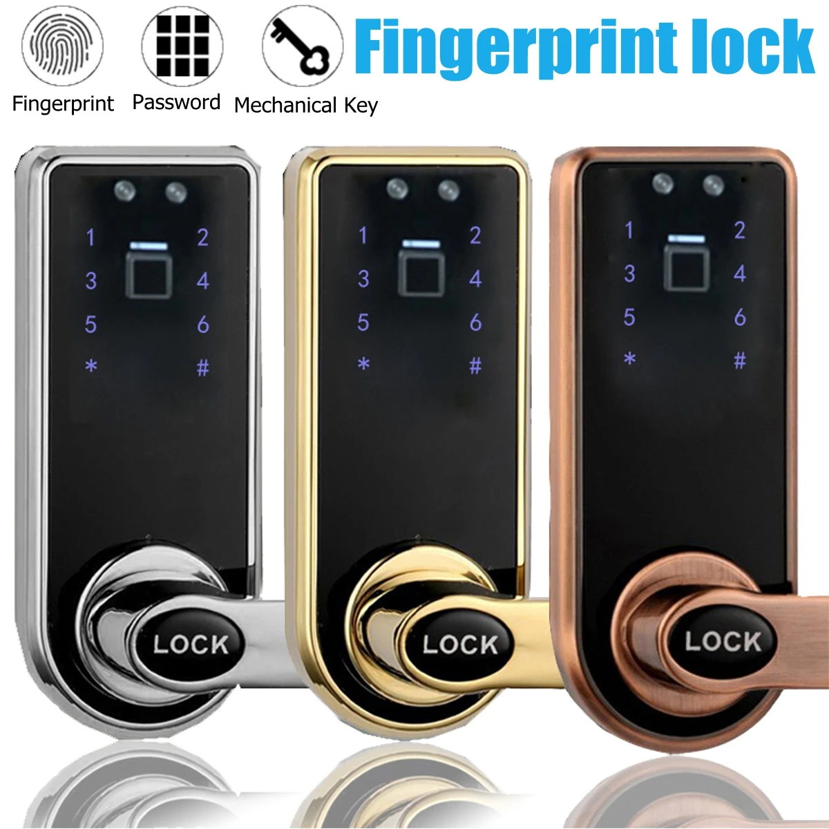 

NEW Safurance Smart Code Door Fingerprint Lock Keypad Card Home Security Access Control Electric Lock