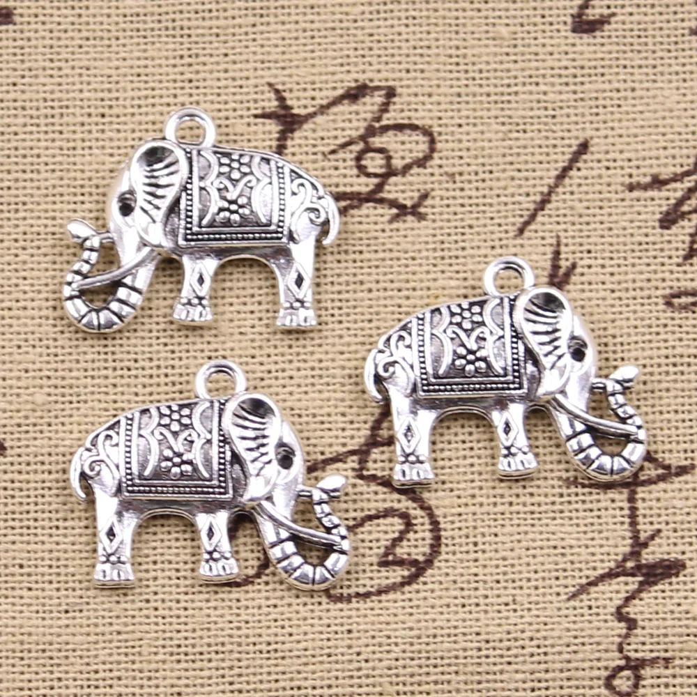 

3pcs Charms long nose elephant 21x24mm Antique Silver Plated Pendants Making DIY Handmade Tibetan Silver Finding Jewelry