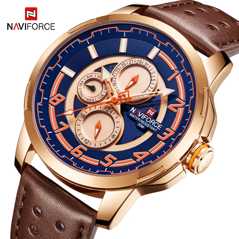 

NAVIFORCE Watch Fashion Business Mens Watches Top Luxury Brand Waterproof Quartz Wrist Watch Male Sport Clock Relogio Masculino
