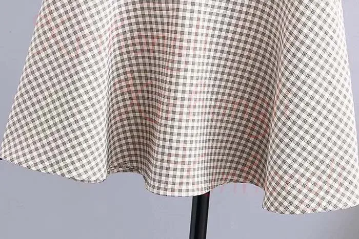 Большие размеры плед бежевый Женская юбка 2019 Весна-осень Повседневное женский эластичный пояс юбки-трубы женские