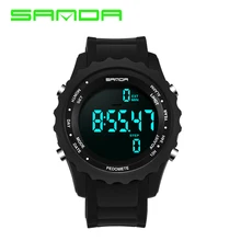Sanda Amant De Luxe Marque Hommes Montres de Sport Militaire Montre Femmes Casual LED Numérique Multifonctionnel WristwatchStudent Podomètre