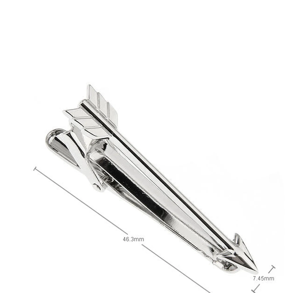 Mens Silver Arrow Tie Bar Necktie Clip Clasp Pin for Wedding Gift Jewelry Anniversaries Office Meetings