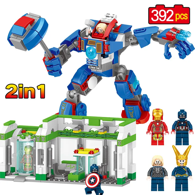 

Super Heroes Iron Man Warrior Thor's Robotic Armor Action Figures Building Blocks Compatible Legoingly Avenger Bricks Child Toys