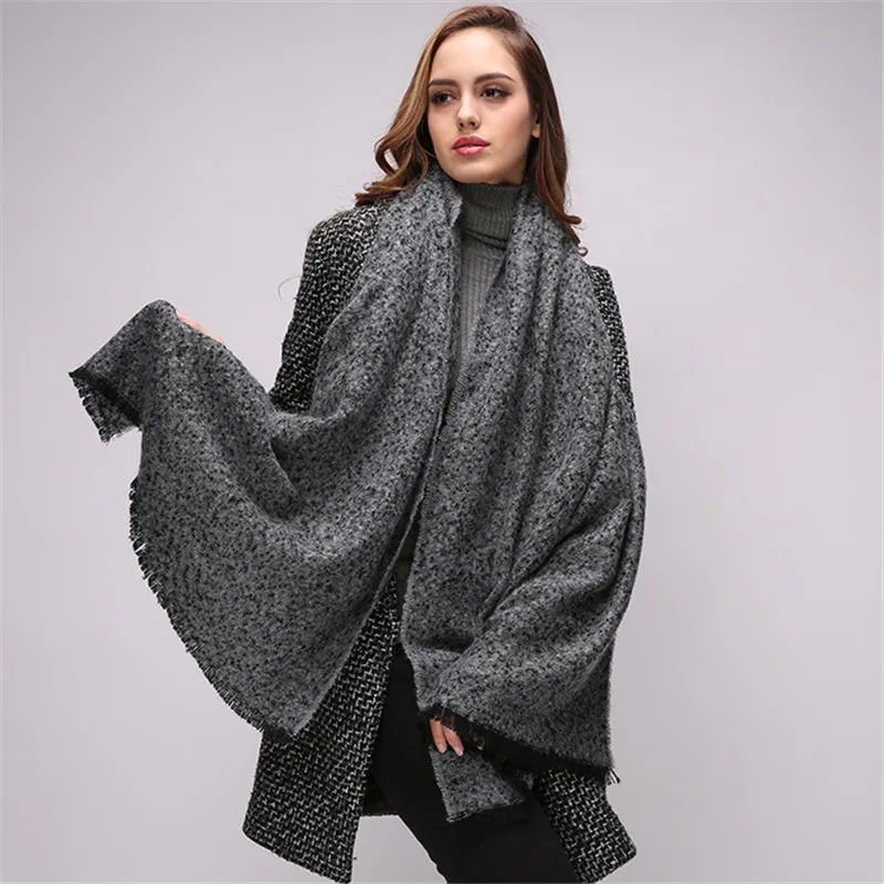 

2018 Stylish Warm Blanket Scarf Winter Woman Scarf Female Cotton Solid Wrap Thick Luxury Brand Shawls Women Men Lovers Scarves