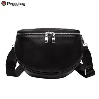 

Casual Chain PU Leather Waist Bag Casual Waterproof Anti theft Women Walking Shopping Band belt Multi-function Bag