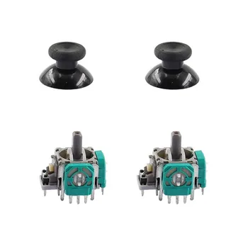 

2pcs 3D Analog Joystick Stick Sensor Module Potentiometers + 2pcs Black thumbsticks For Microsoft xbox one wireless controller