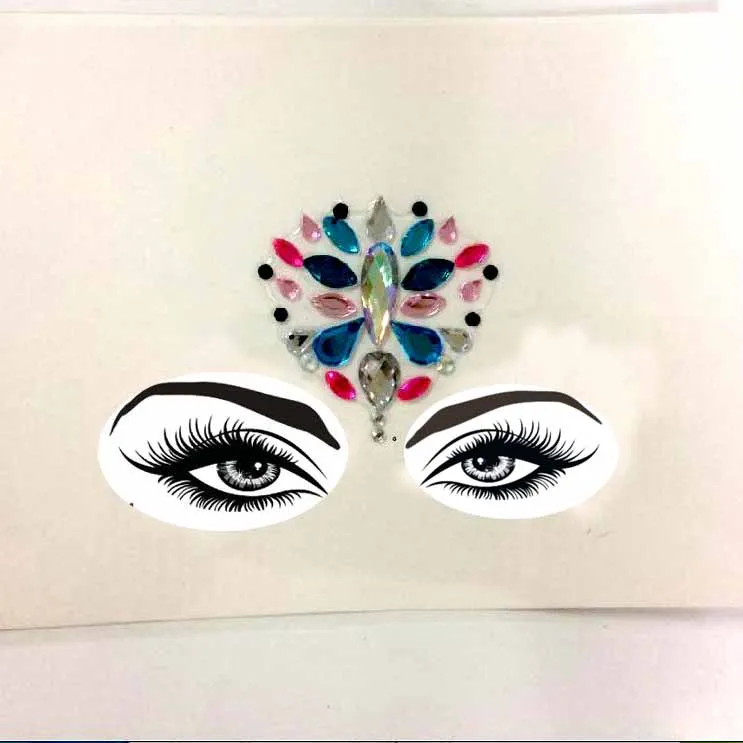 Новая акриловая полимерная дрель-наклейка Bindi ручной работы в богемном и этническом стиле, украшения для лица и глаз, декоративная наклейка на лоб - Цвет: 026