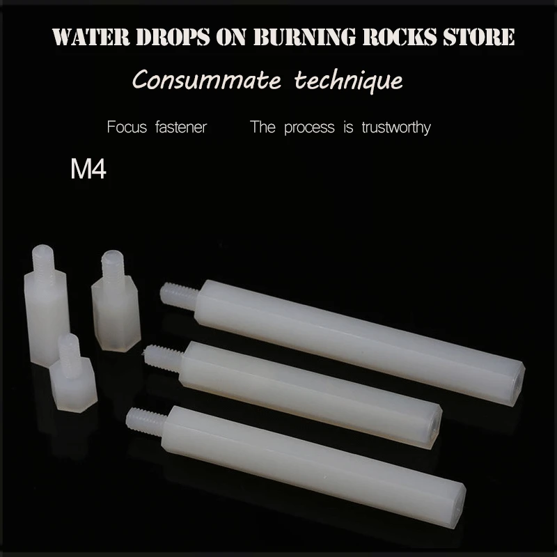 

Nylon column external hex Single head isolation column insulated white M4 spacers Plastic screws for amplifier board nuts2018hot