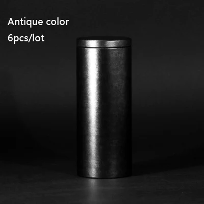 Antique Color(High) 6 шт./лот, органайзер для чая, цилиндрические металлические бутылки, жестяная коробка, упаковка для хранения ювелирных изделий, посылка, коробки, маленькие контейнеры, сумка для сбора - Цвет: Antique Color(High)
