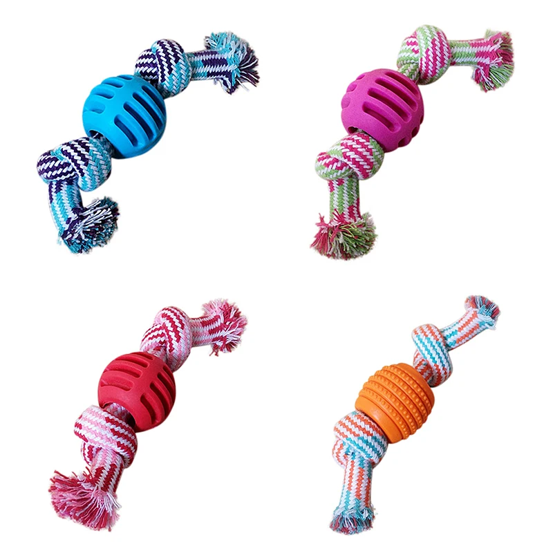 Поводок для собаки, домашних животных игрушки-Жвачки Bone мяч, допускается игры узел игрушки животных Форма хлопок Чистка зубов игрушки для