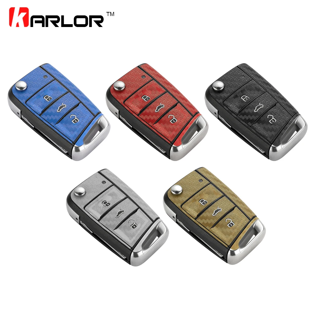 

Auto Key Carbon Fiber Protection Scratch-proof Cover Case Film Car-styling Sticker Decal For Volkswagen VW Golf 7 Accessories