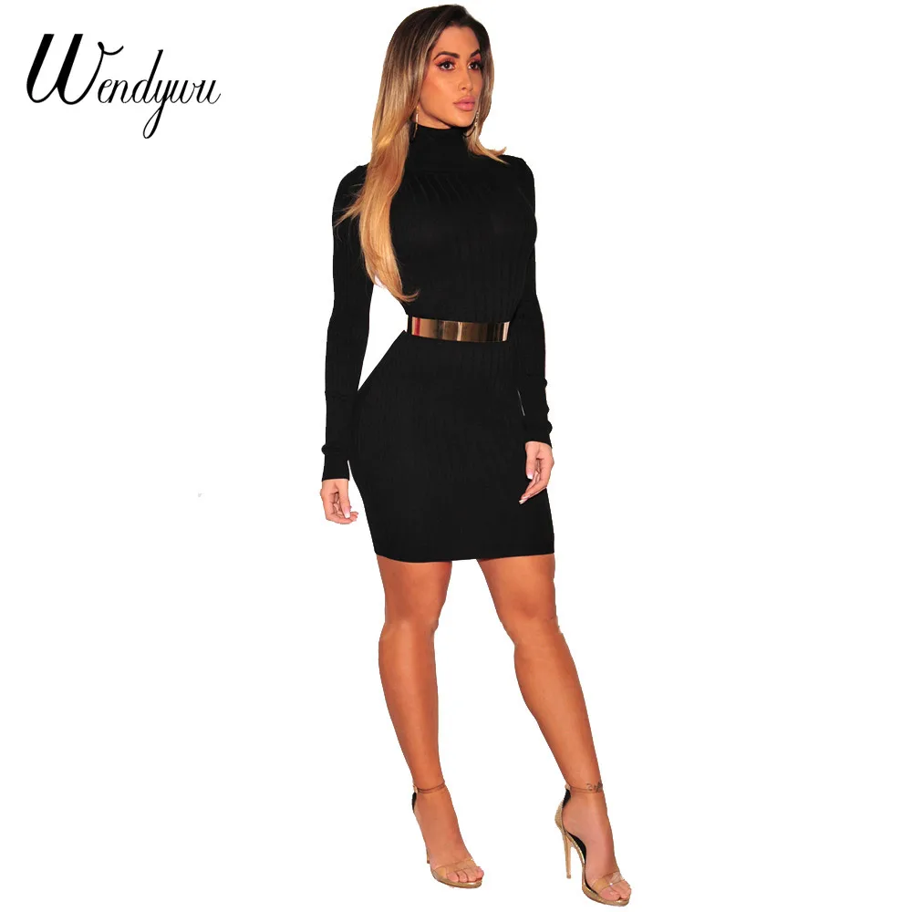 black turtleneck dress mini