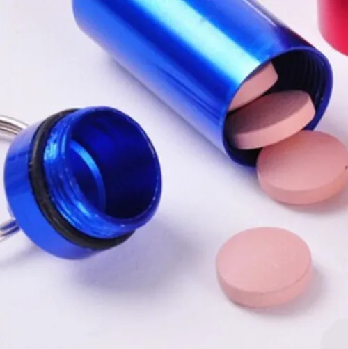 New 2017 Waterproof Aluminum Pill Box Case Bottle Cache Drug Holder Keychain Container | Украшения и аксессуары