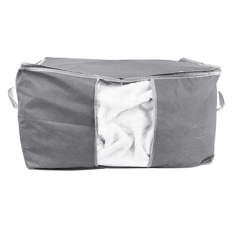 W Portable Bamboo Charcoal Clothes Blanket Large Folding Bag Storage