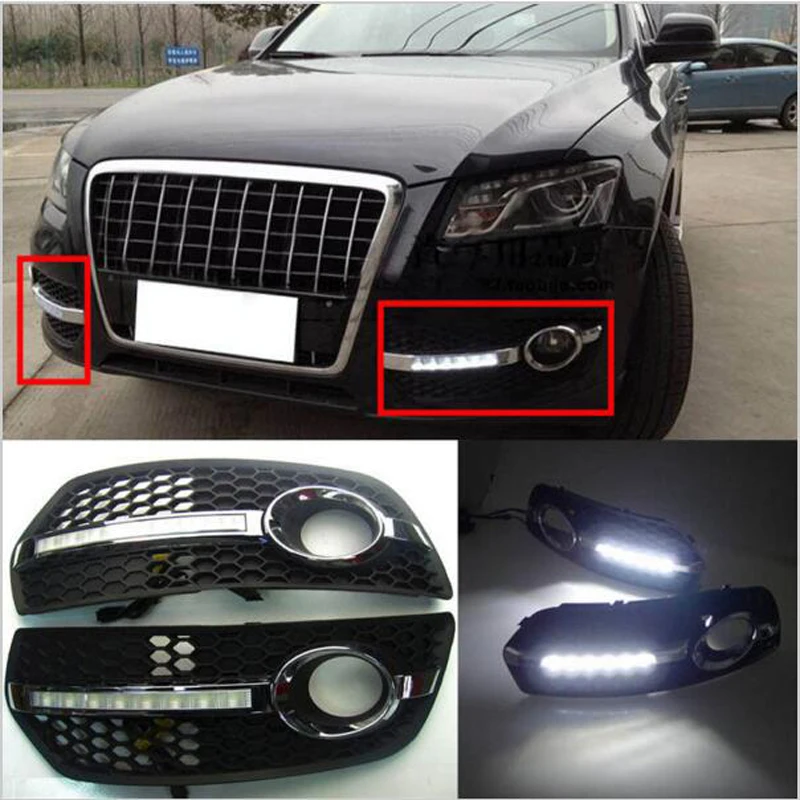 

Hireno Car LED DRL Waterproof ABS 12V Daytime Running Lights for Audi Q5 2011-12 Fog lamp 2PCS