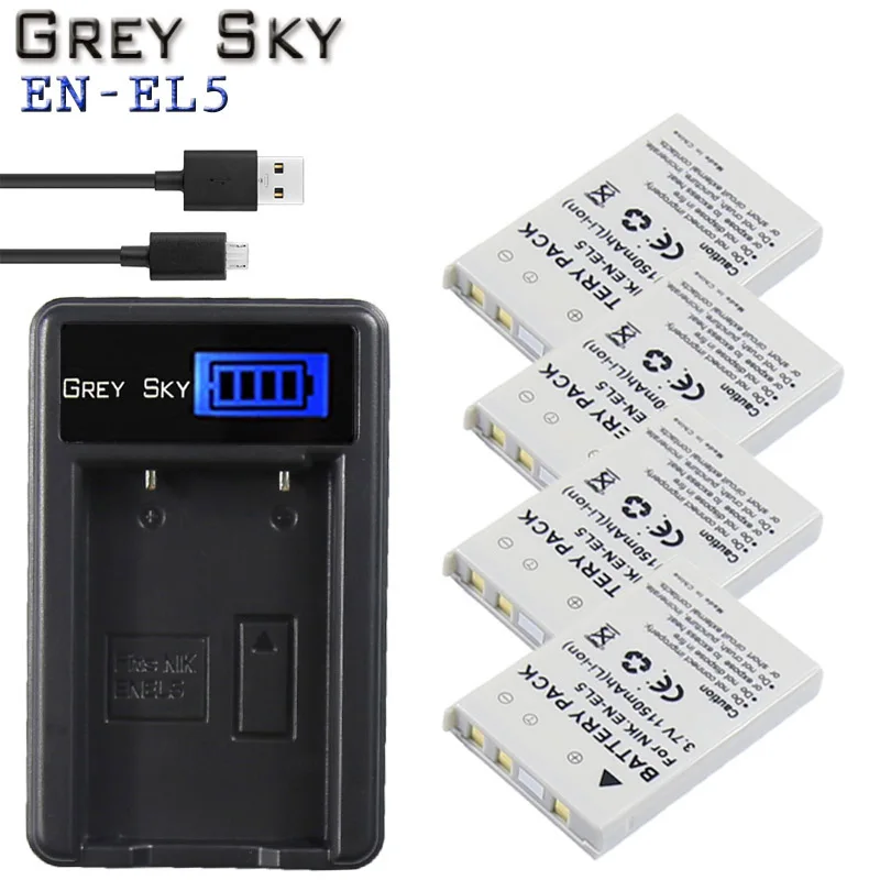 

EN-EL5 EN EL5 ENEL5 battery+ LCD USB Charger for NIKON Coolpix P530 P520 P510 P100 P500 P5100 P5000 P6000