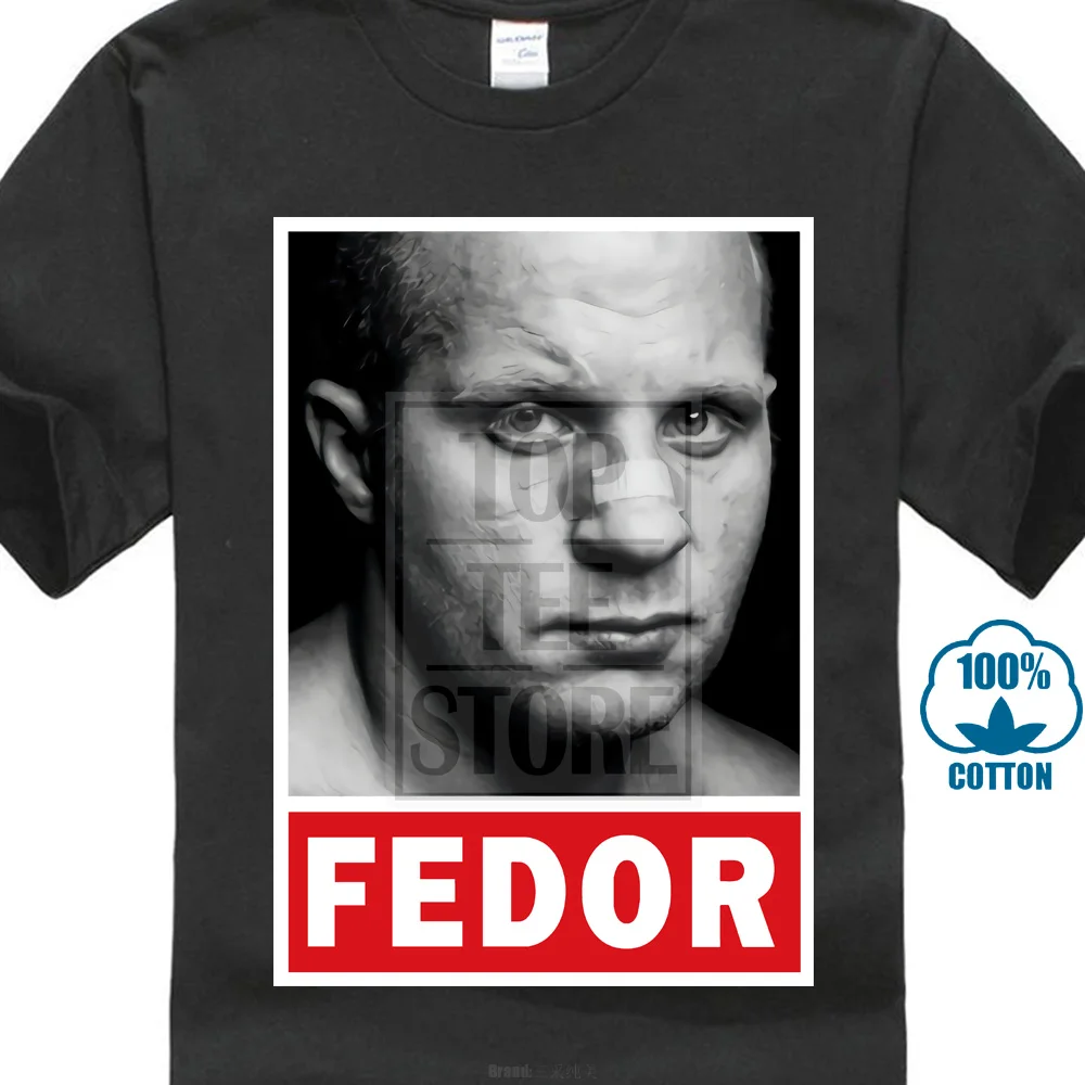 

3D Fedor Emelianenko T Shirt Mma T-Shirt Men Tshirt Classic Style Clothing Fighter Tee Cool Black Tops Cotton Fabric