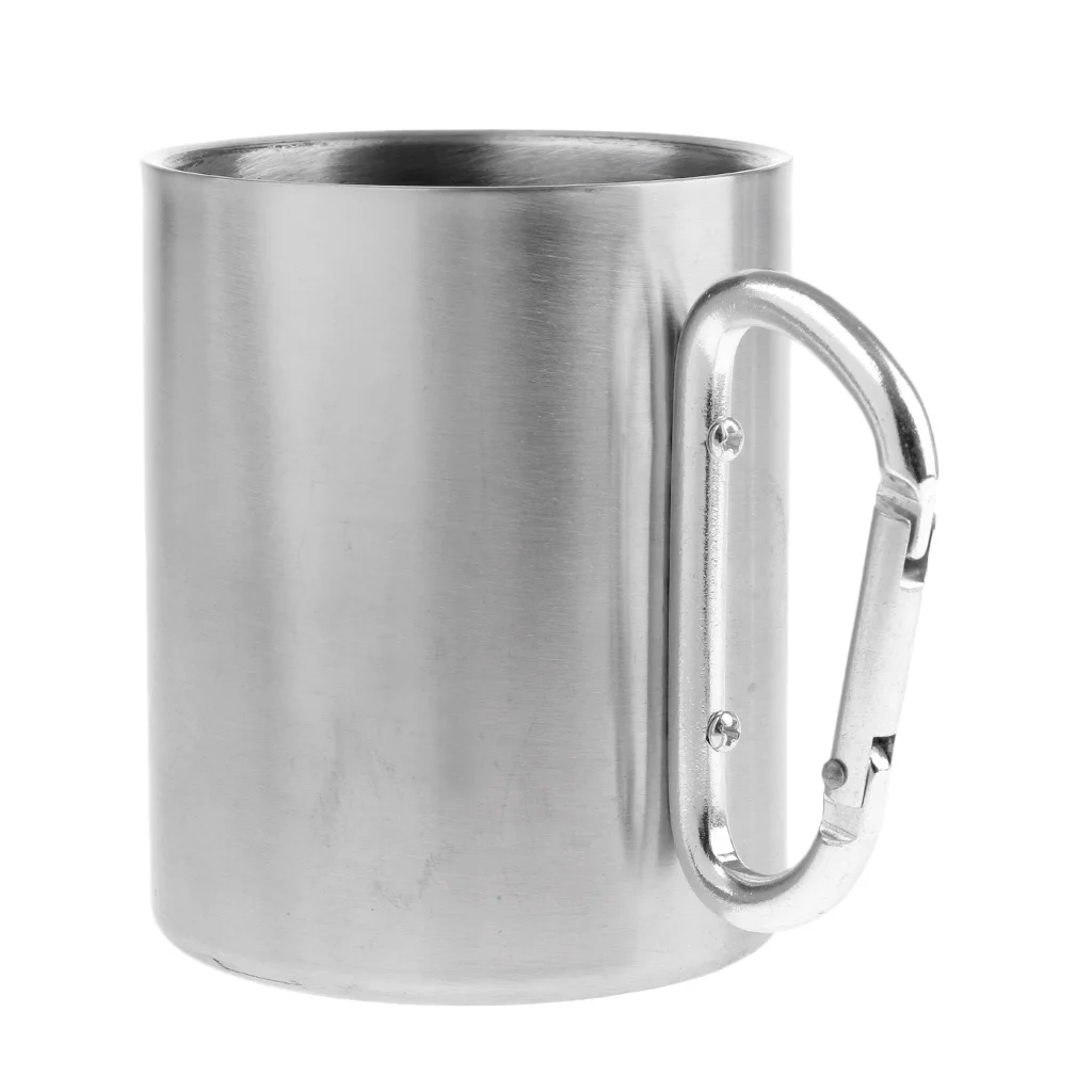 

Stainless Steel Lightweight 300ML Stainless Steel Camping Cup Coffee Picnic Mug for Climbing Hiking Trekking Fishing Picnic