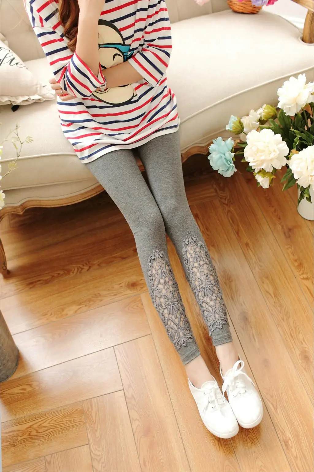 YSDNCHI Summer Casual Leggings Women Knitted Legging Hollow Out Lace Diamond Fitness Leggings Black Pants tights for women