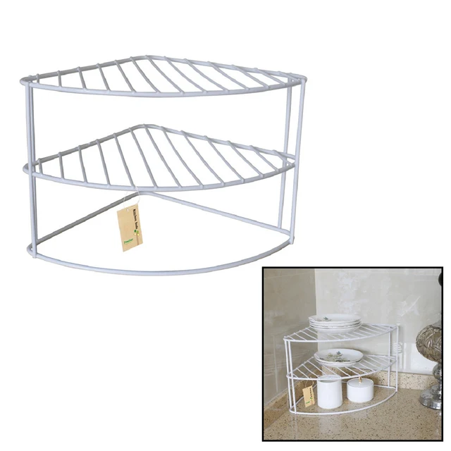Finether 3 Tier Corner Plate Rack Shelf Organizer Finether 3 Tier Corner Plate Rack Shelf Organizer Helper Storage Organization Holder Kitchen