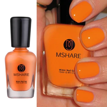 

MSHARE Neon Orange Nail Polish Without Nail Dryer Air Dry