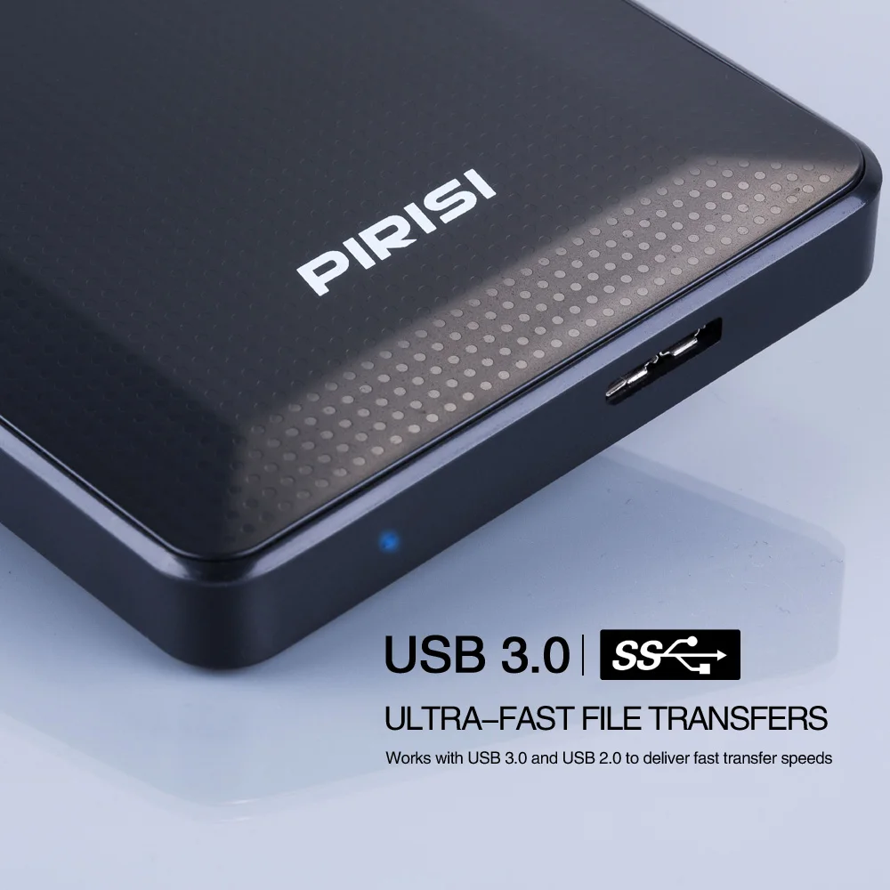 PIRISI 2.5'' External Hard Drive Disk USB3.0 SATA Portable HDD, Compatible with Xbox One/Xbox 360/PS4/Mac/Tablet/PC PIRISI 2.5'' External Hard Drive Disk USB3.0 SATA Portable HDD, Compatible with Xbox One/Xbox 360/PS4/Mac/Tablet/PC