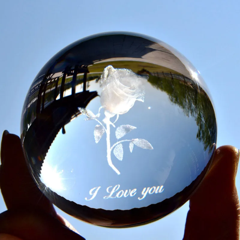 80 см хрустальный шар Dandelio мяч 3D лазерная гравировка образцы креативный Розовый стеклянный шар Глобус ремесло подарок для влюбленных украшение дома