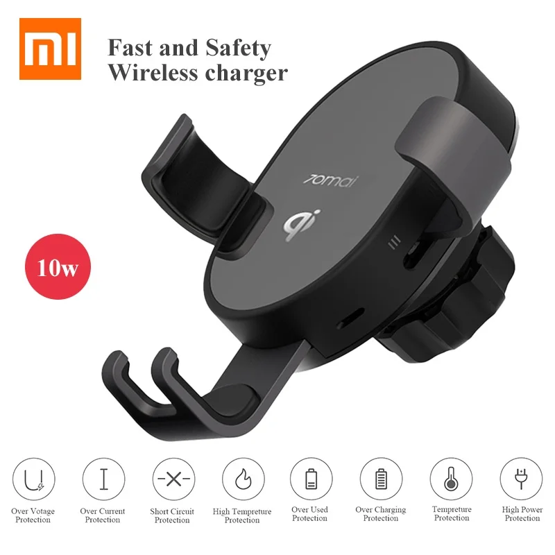 Xiaomi 70mai Qi Wireless Car Charger 10W Car Bracket Intelligent Sensor Fast 70 mai Wirless Charger Phone Holder for Car Auto