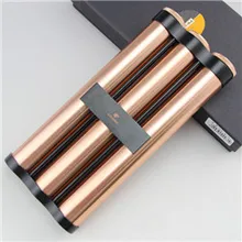 Новое поступление! COHIBA Медь металла путешествия использовать увлажнитель три держатель сигары трубки с подарочной коробке