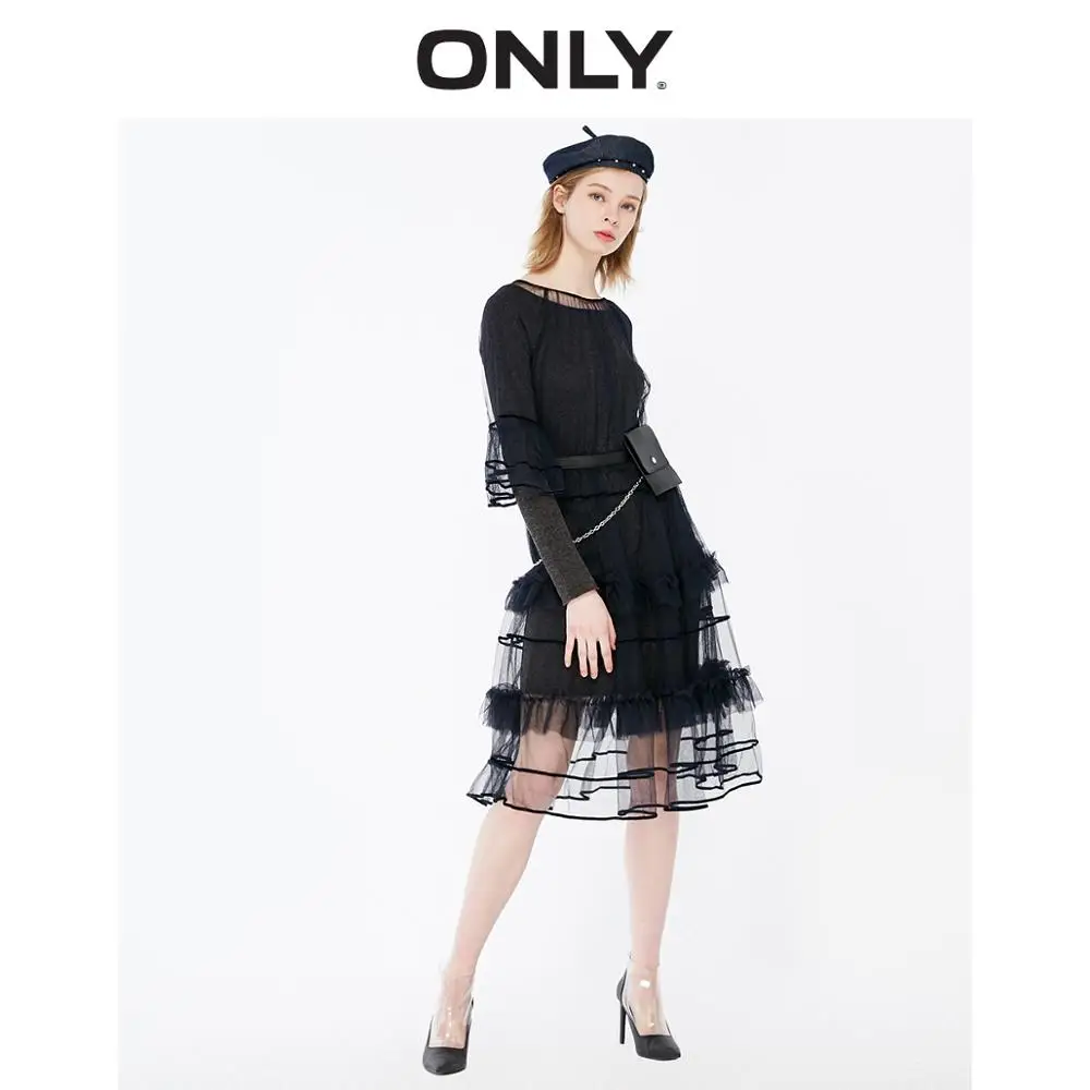 

ONLY 2019 Summer Gauzy Velvet Knitted Dress |119161524