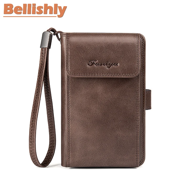 

Bellishly 2019 ins Famous Brand Men's Wallets man Luxury design Cell phone Pocket wallet Male Genuine Leather Mobile phone purse