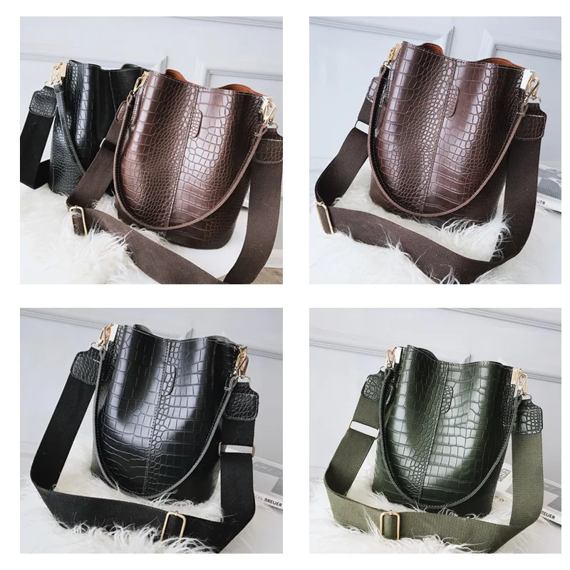 Bolso bandolera de cocodrilo Ansloth para mujer bolso de hombro de marca de diseñador Bolsos De Mujer bolso de cuero de PU de lujo bolso de cubo bolso HPS405