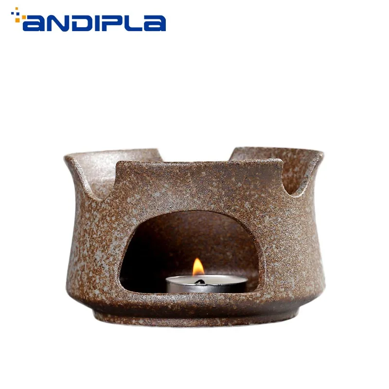

Vintage Tea Pot Heating Base Ceramic Candle Holder Kung Fu Tea Set Insulation Base Tea Ceremony Accessories Coffee Milk Warmer