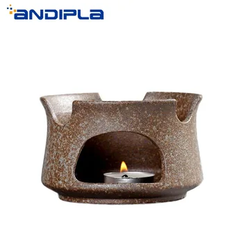 

Vintage Tea Pot Heating Base Ceramic Candle Holder Kung Fu Tea Set Insulation Base Tea Ceremony Accessories Coffee Milk Warmer