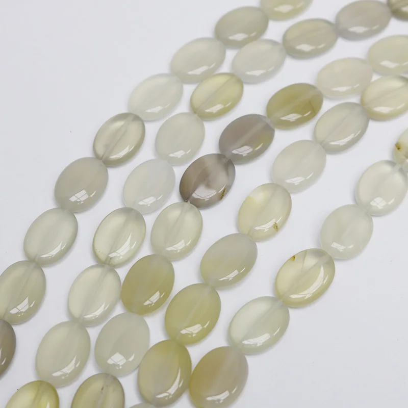 

Wholesale Charms Oval Shape White Onyx Stone Beads 13X18mm Stone Created DIY Beads Accessory Parts Jewelry Making 22pcs