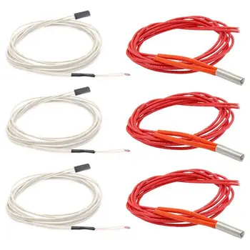 

3Pcs Ntc 3950 100K Thermistor With 1 Meter Wiring And Female Pin Head + 3Pcs 12V 40W 620 Ceramic Cartridge Heater For 3D Print
