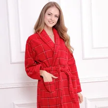 Хлопковый Халат женский мужской халат ночная рубашка полотенце одежда для сна для девочек утолщение любителей средней длины супер Мягкая зима