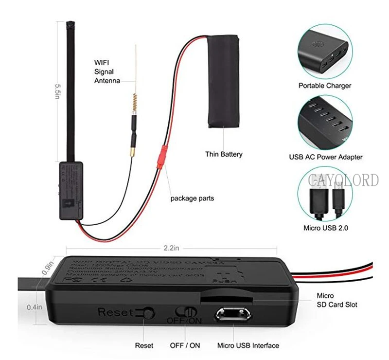  HD 1080 P Mini Macchina Fotografica del IP di WIFI Flessibile Video Audio Recorder Motion Detection