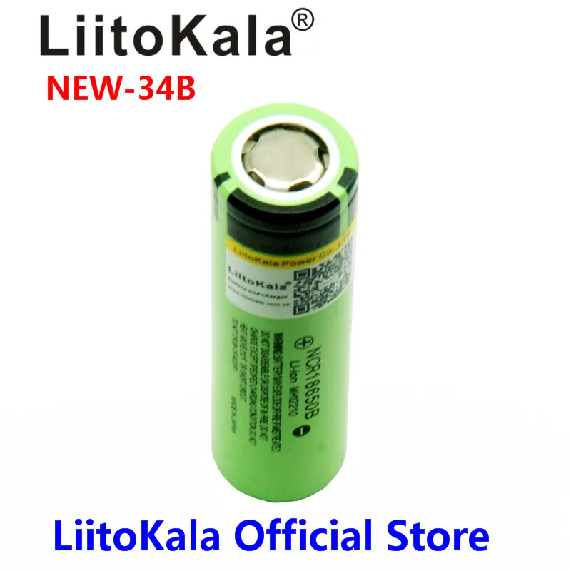 LiitoKala NCR18650B 34B 3,7 V 18650 3400mAh перезаряжаемый литиевый аккумулятор фонарик батарея