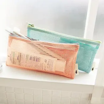 

Mini Women Mesh Cosmetic Bag Portable Travel Cosmetic Bag Toothbrush pencil lipstick Makeup Organizer Bag light Clutch Case