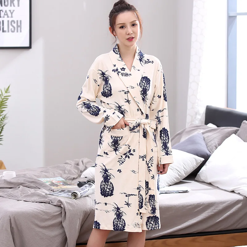 Buy New 100Cotton Floral Long Sleeve Women Robes