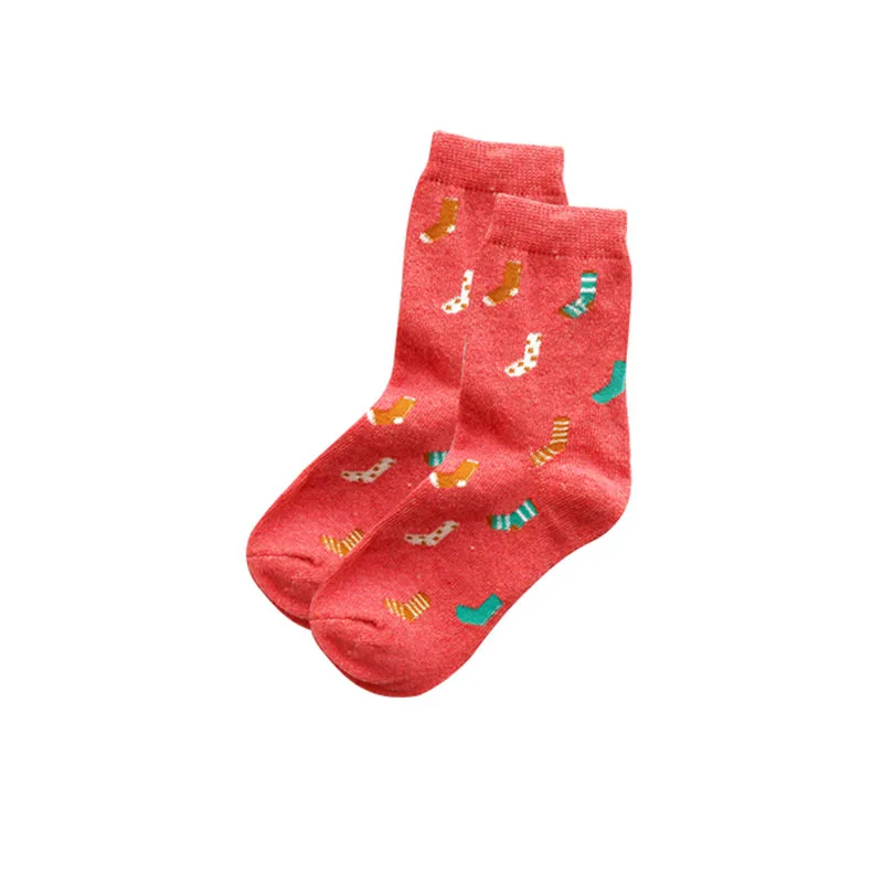 Женские носки, Осень-зима, новая мода, 5 цветов, мультяшный рисунок, серия, для девушек, тренд, Harajuku, литературные, полушерстяные носки, G105