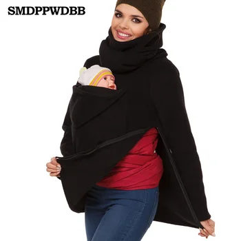 

SMDPPWDBB Woman Multifunctional Mother Kangaroo Coats Winter Models Warm Printed Wave Pullovers Quality Long Sleeved Coat