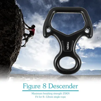 

Rock Climbing 8 Descender 25KN Rescue Figure Rappelling Gear Belay Tool Rigging Plate Horns Type Protection Downhill Equipment