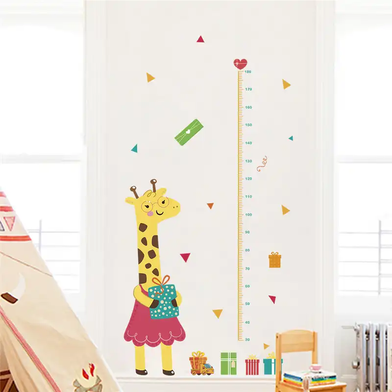 Kartun Hewan Jerapah Tinggi Badan Stiker Anak Anak Kamar Tk