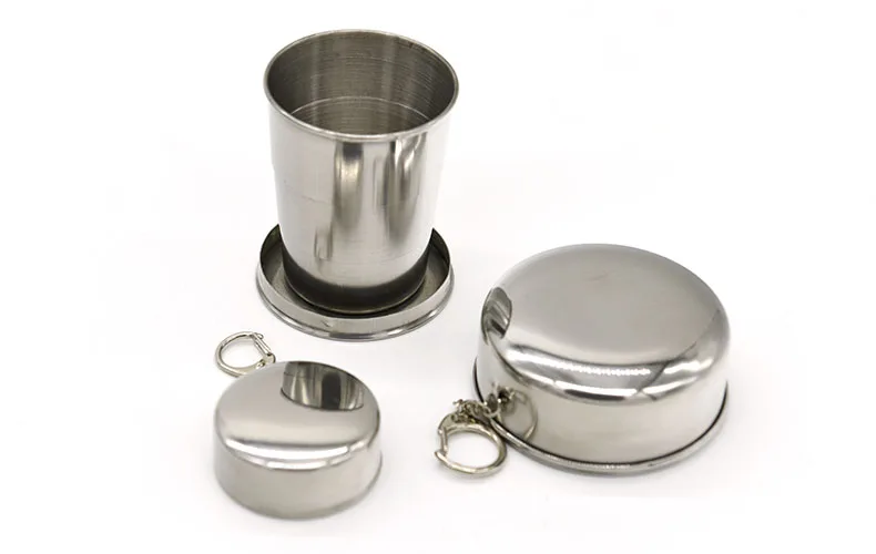 1 unidad de acero inoxidable unid Copa plegable Kit de herramientas de viaje supervivencia EDC engranaje deportes al aire libre taza portátil para Camping senderismo deporte GYH 1 unidad de acero inoxidable unid Copa plegable Kit de herramientas de viaje supervivencia EDC engranaje deportes al aire libre taza portátil para Camping senderismo deporte GYH