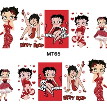 Дизайн ногтей MT65 мультфильм красный полное покрытие Betty Nail Art Водные Наклейки Наклейка для нейл-арта татуировки Советы буп DIY инструмент для ногтей