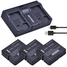 3Pcs DS SD20 SD20 DS SD20 Batteries USB Dual Charger for Rollei 3S 4S 5S ActionPro