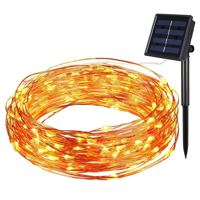 

Solar String Lights 20M 200 LED Copper Wire String Fairy Lights Waterproof For Christmas Holiday Square Garden Decoration Lamps